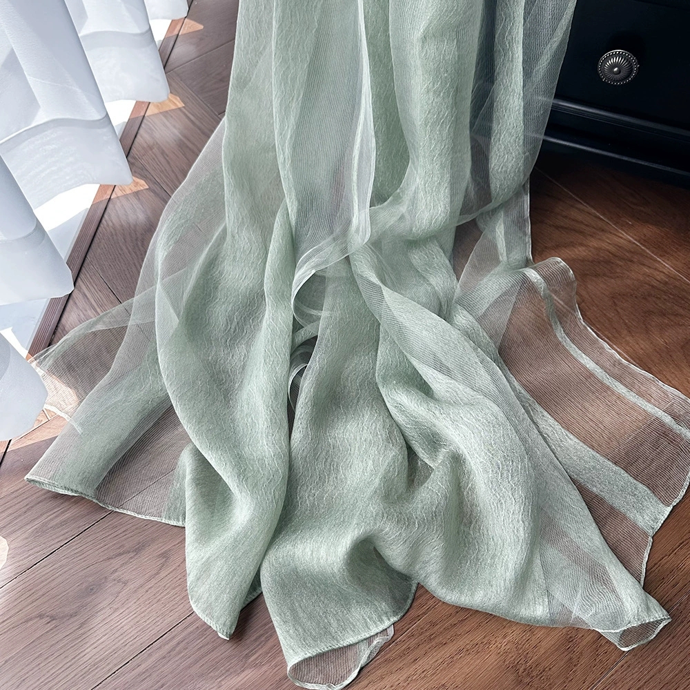 Écharpe en soie élégante et légère pour femmes, douce et respirante avec motif ondulé, châles Pashmina, foulards décoratifs