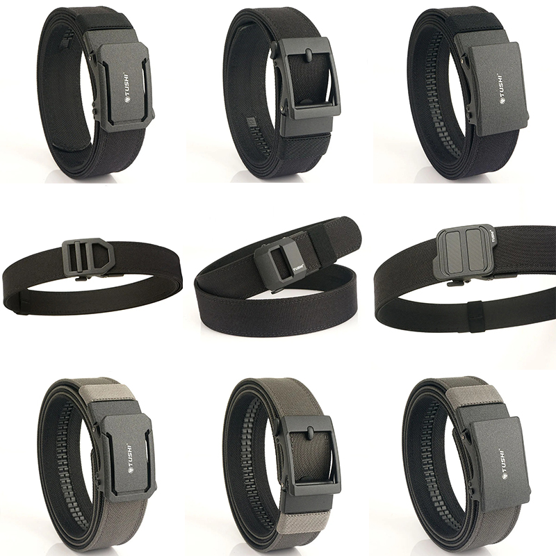 Ceinture tactique à boucle automatique en métal ferme pour hommes et femmes, ceintures suspendues épaisses à Double couche, ceinture d'entraînement robuste en plein air