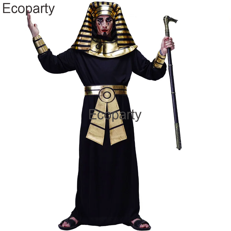 Costume de cosplay pharaon égyptien pour hommes, robes du roi égyptien, tenues de spectacle sur scène, vêtements de sauna, fête de Pourim, Halloween adulte, nouveau