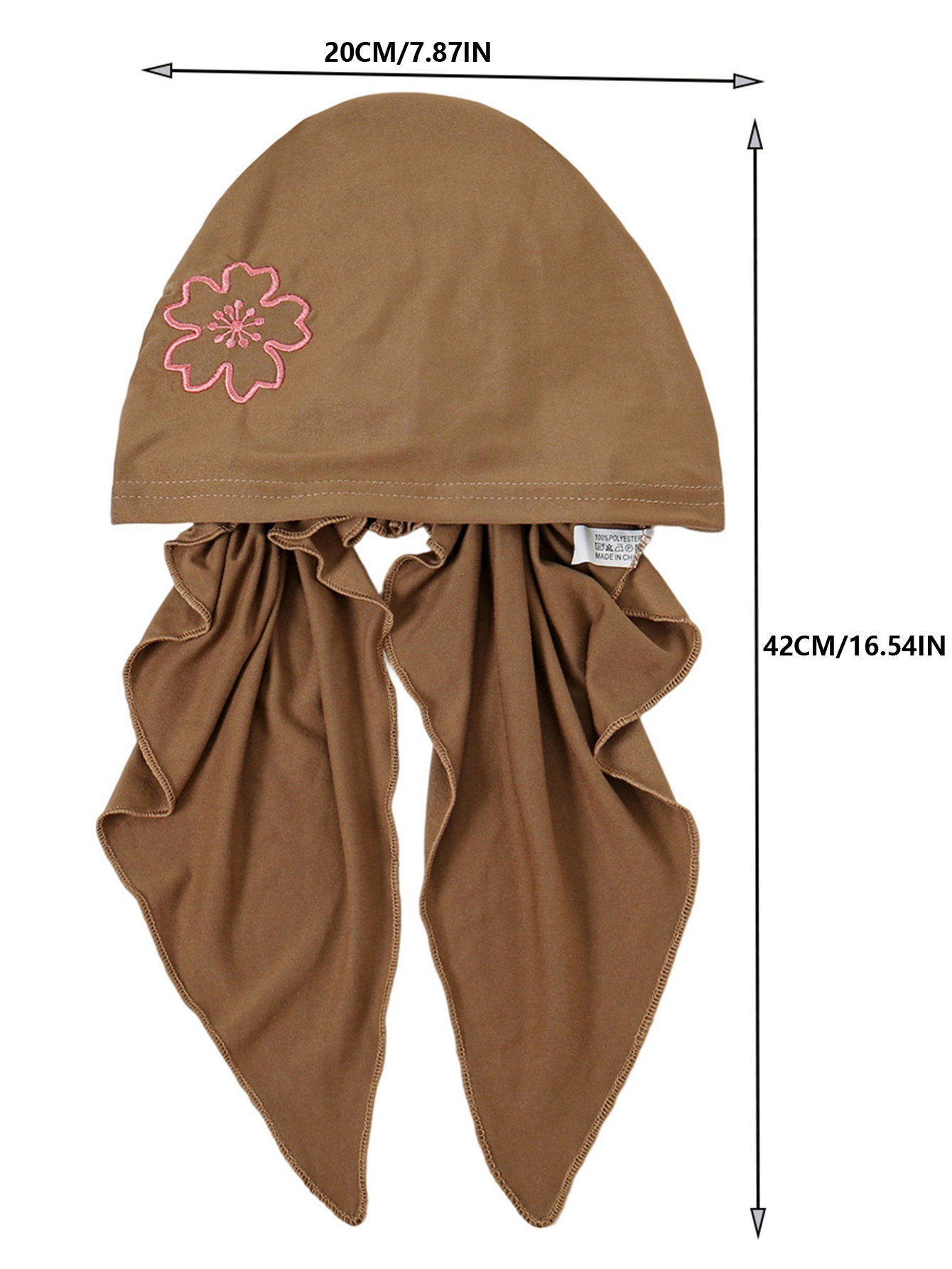 2025 nouveau doux Strech brodé fleurs femmes Hijab musulman dames Turban Bonnet longue queue tête enveloppement foulard chapeaux indiens