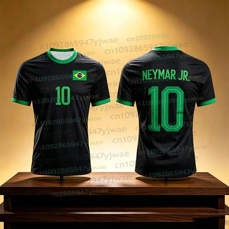 Maillot de football imprimé en 3D Neymar & VINI JR pour hommes et femmes, mode estivale, sport, séchage rapide, respirant, manches courtes, t-shirts de football