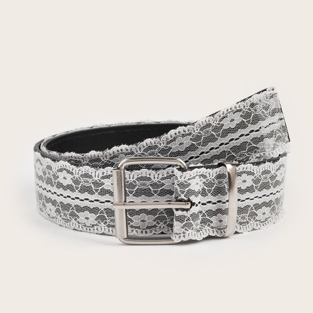 Ceinture de taille élégante en dentelle, motif Floral blanc, en cuir, accessoire de décoration, cadeau, sangle de taille décontractée, assortie avec tout