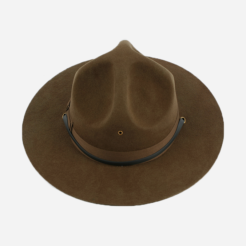 Chapeau haut-de-forme 100% laine, chapeau d'instructeur, casquette du Corps des Marines des états-unis, chapeau à grands bords