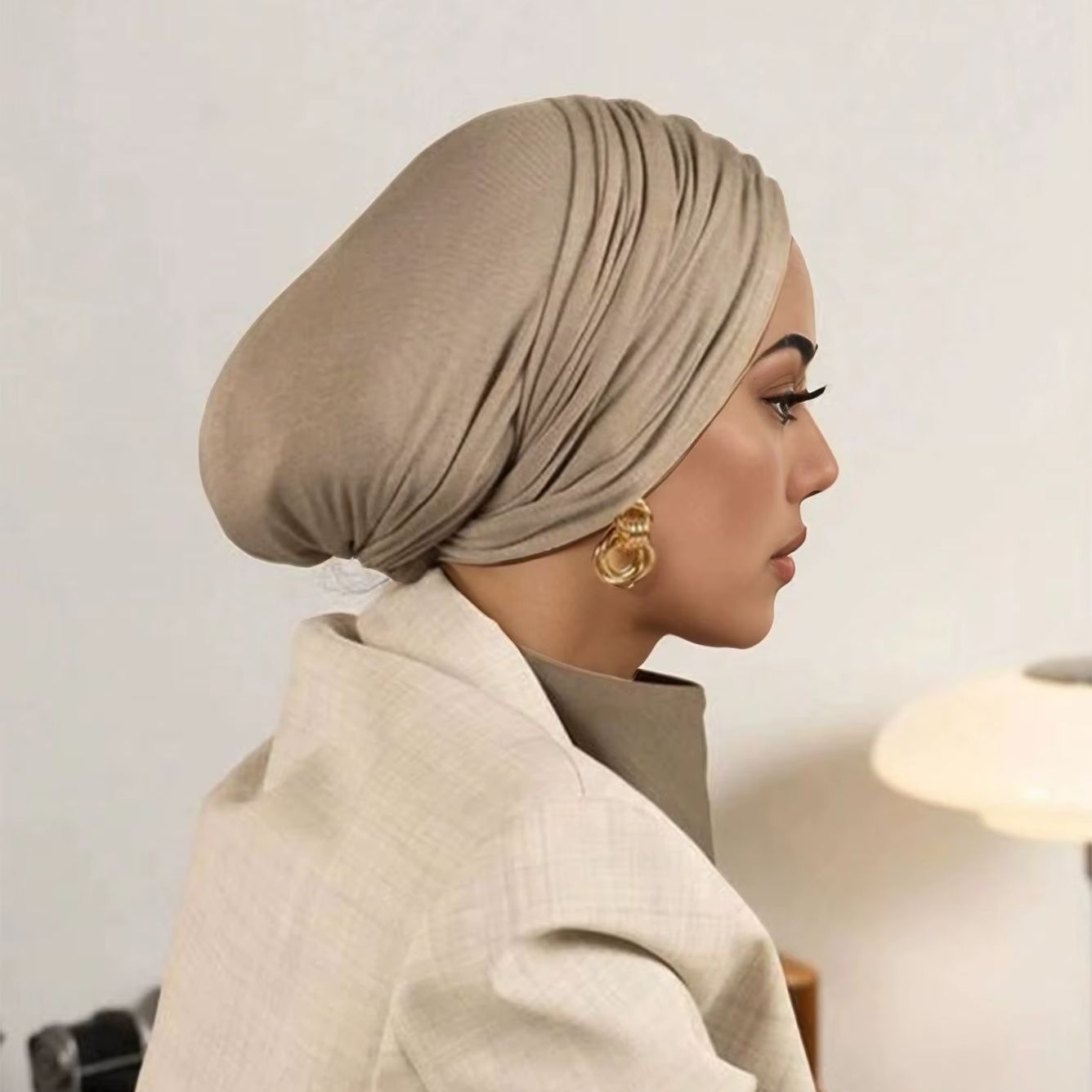 Bonnet Hijab Instantané en Coton Modal Uni pour Femmes Musulmanes – Sous-Hijab Facile à Enfiler, Turban, Bandana, Chapeau, Bandeau en Coton Modal