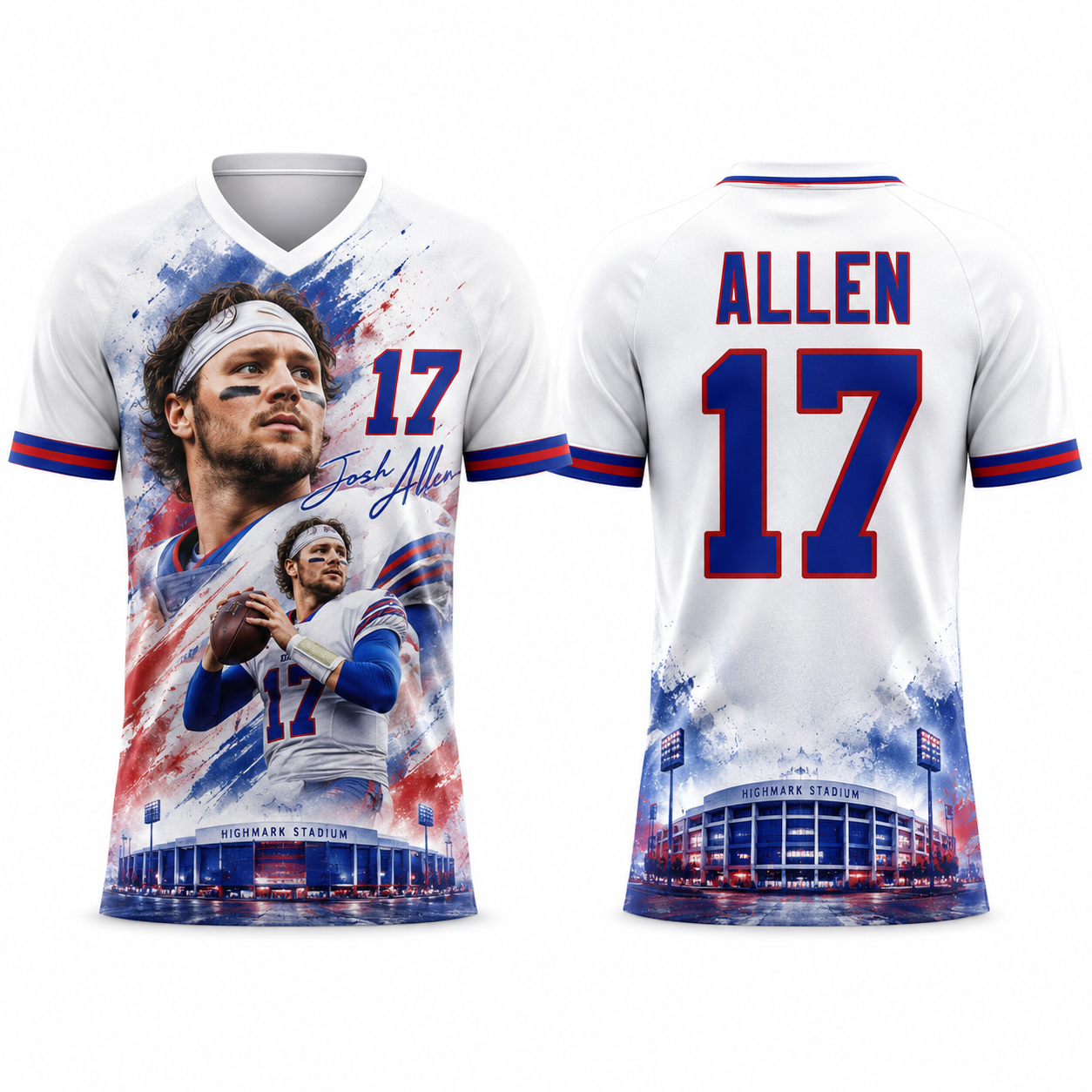 2026 Josh Allen #   17 maillots de rugby, chemises de football américain, t-shirts de sport d'été à séchage rapide pour hommes, vêtements pour enfants et femmes ﻿
