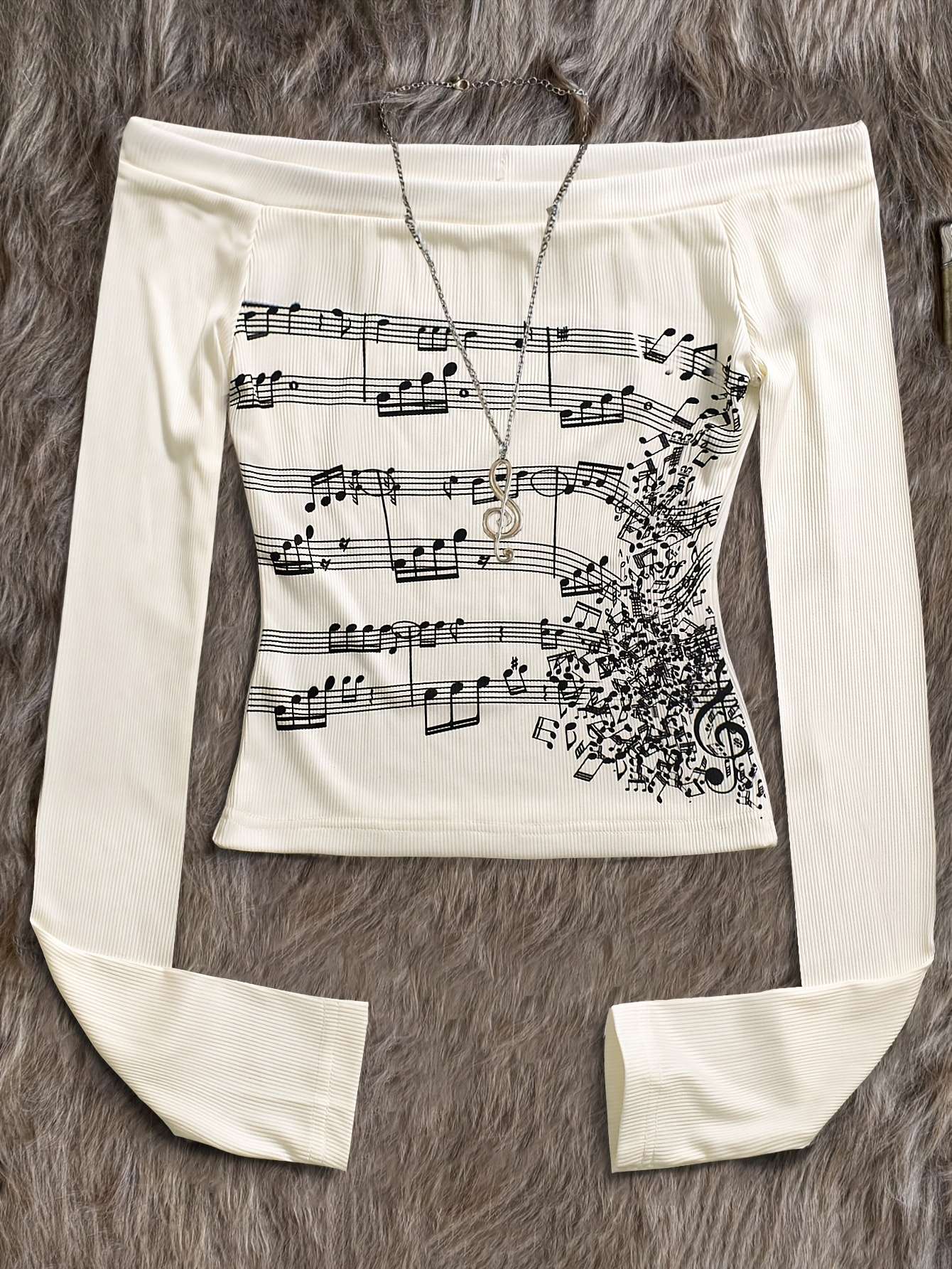 T-shirt rétro à manches longues et coupe ajustée pour femme, tendance