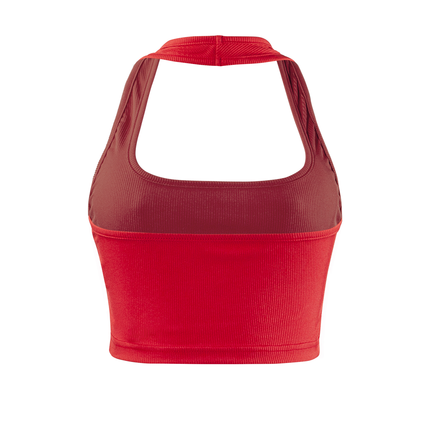 Haut de lit en fibre de verre pour femme, col licou en tricot, rouge basique, sport décontracté, émaillé initié, dames sexy, été
