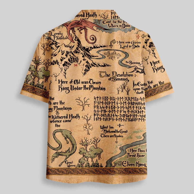 Chemise à manches courtes pour homme, style rétro, médiéval, science-fiction, avec poche et boutons, col cubain vintage, été 2026