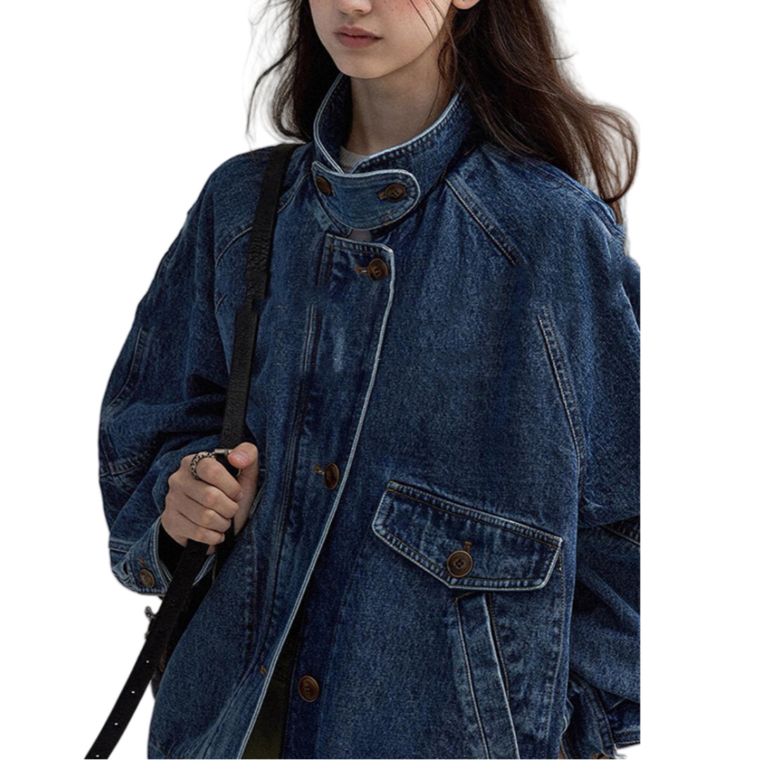 Veste en jean pour femmes, nouvelle veste en jean bleu rétro américain pour femmes, Design Unique, Style de vêtements de travail, automne 2025