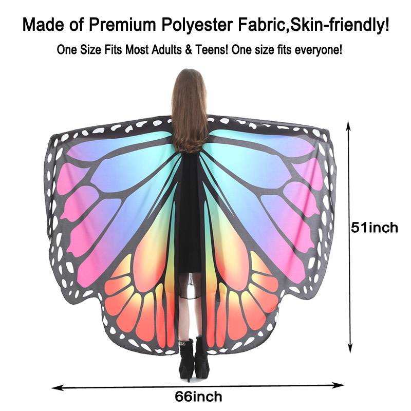 Ailes de papillon pour femmes, Costume d'halloween, Costume adulte, Cape de Cosplay pour femme, Costume de papillon