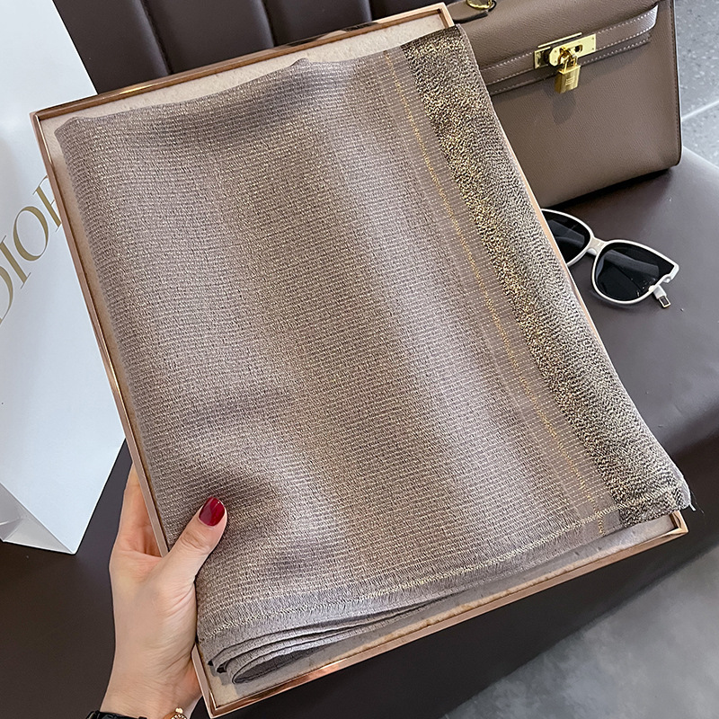 Écharpe chaude en laine de soie solide pour femme, châle enveloppant, Bufanda Floral Pashmina, luxe, broderie d'avertissement, nouvelle collection hiver 2023