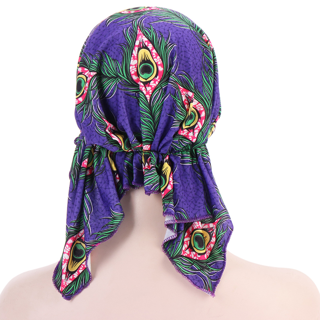 Nouveau Turban Hijab Tendance 2026 à Imprimé, Bonnets Longs et Doux, Élastiques, pour Femmes et Filles, Idéal pour la Chimiothérapie
