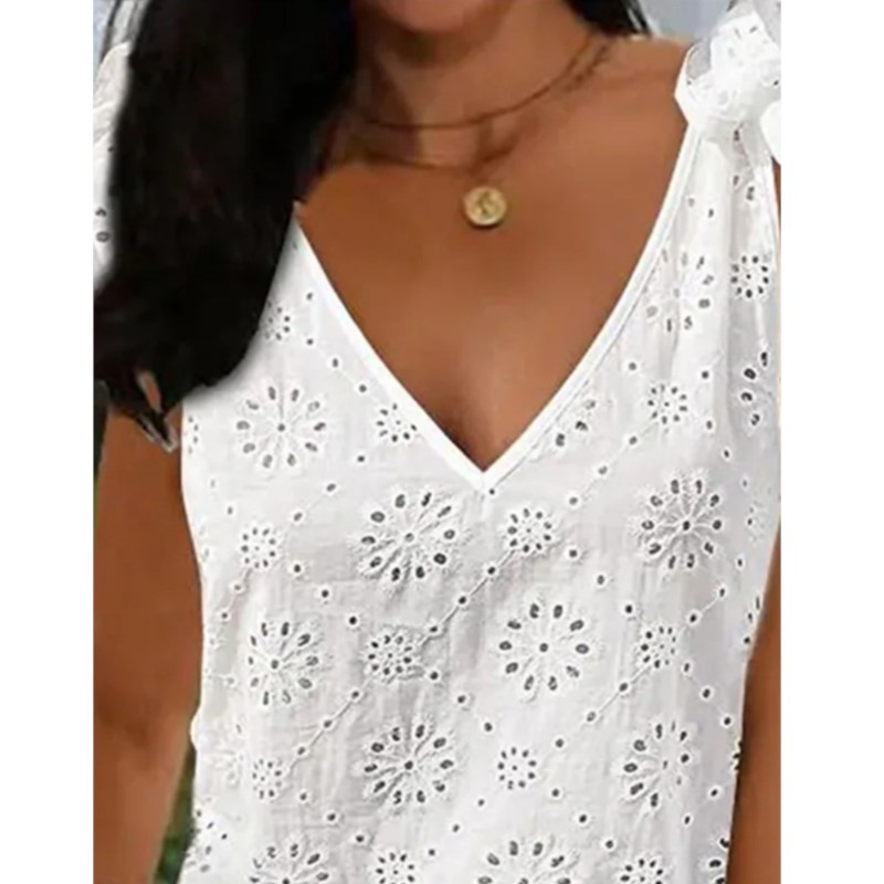 Robe d'été pour femme 2026 – Nouvelle collection tendance, décolleté en V évidé, robes courtes décontractées, unies, sans manches, pour la plage, les fêtes, style vintage, Vestidos