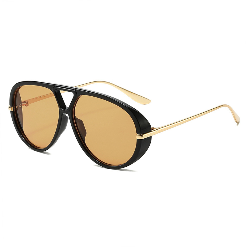 Lunettes de soleil oversize style pilote 2026 – Nouveauté vintage à double pont pour femme – Design de marque de luxe tendance – Idéales pour l'extérieur