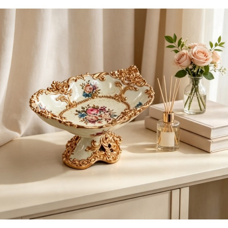 Assiette décorative en résine pour fruits secs, pour salon, table à café, table à manger, ou comme ornement artisanal pour armoire.