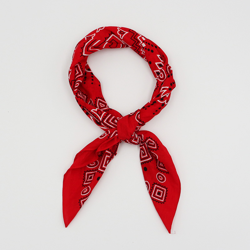Écharpe carrée rouge à motifs géométriques, bandana en coton imprimé, vêtements de sauna, grande taille 68 cm