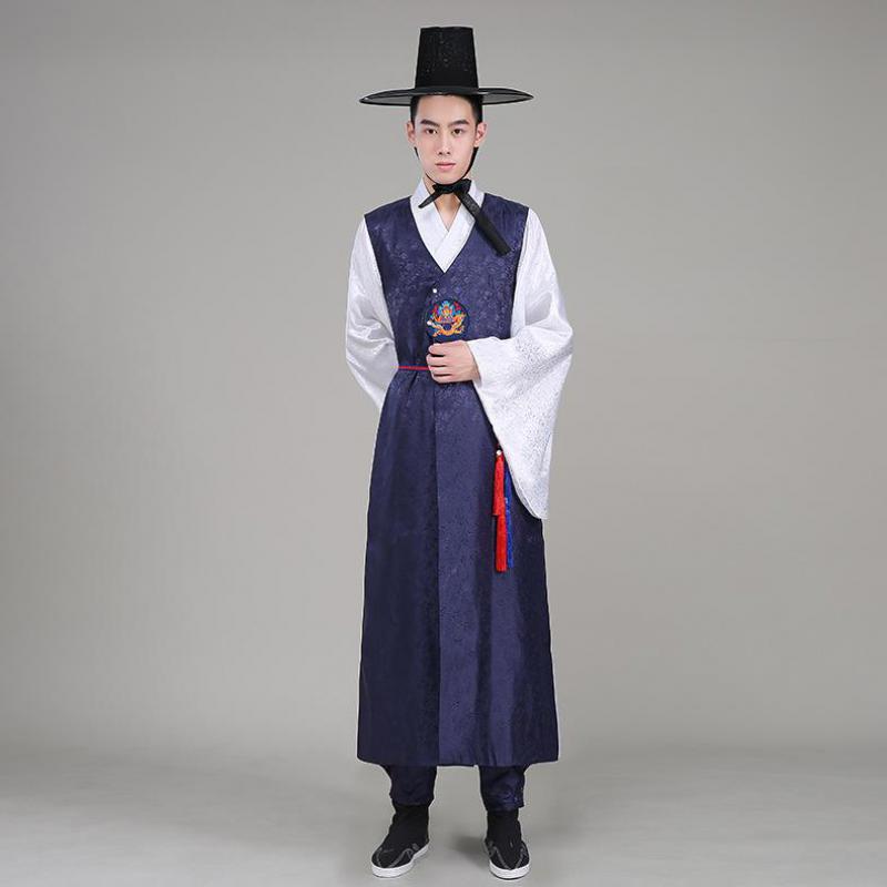 Vêtements traditionnels coréens pour hommes, robes ethniques de prairie, vêtements officiels de cour, costume de scène masculin, Hanbok multicolore