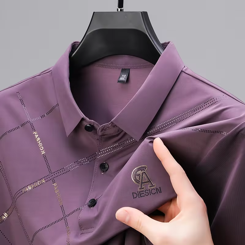 Ice InjVentilate-Polo à manches courtes pour hommes, T-shirt décontracté, Broderie de marque, Business Paul, Haut d'été, Haute qualité, Luxe