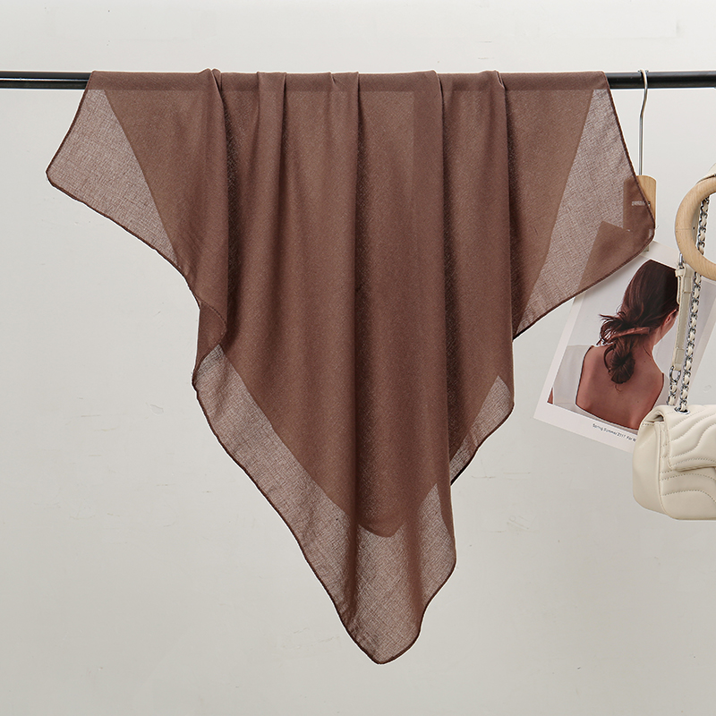 Foulards carrés fins et doux pour femmes, écharpe de sauna en coton et lin, hijabs féminins musulmans, accessoires de sac, documents solides, simplicité, 90x90cm