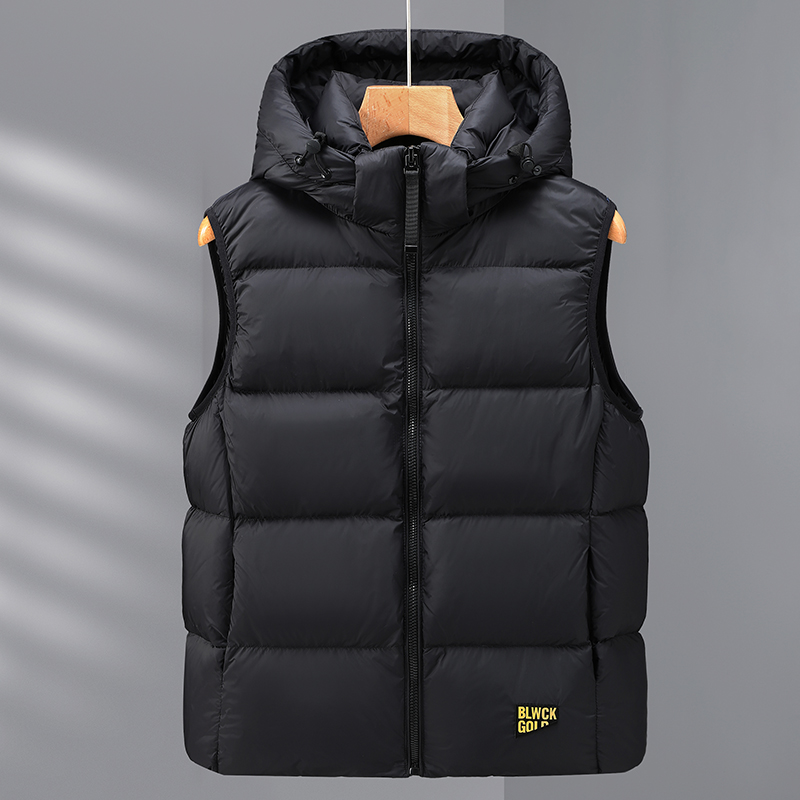 GlaFashion-Gilets en fibre décontractés pour hommes, gilets en résine blanche, optique pour hommes, capuche en duvet, gilet chaud en fibre, automne