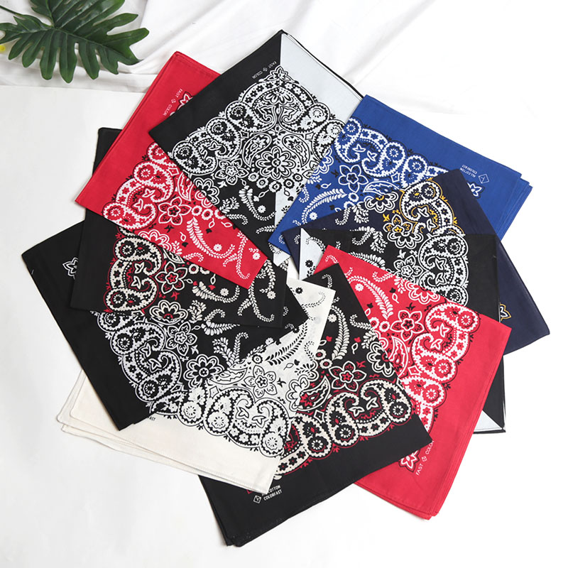 55 cm * 55 cm mode coton Hip Hop foulard Paisley carré foulards chapeaux Bandanna bandeau de cheveux cou poignet enveloppement bande accessoires
