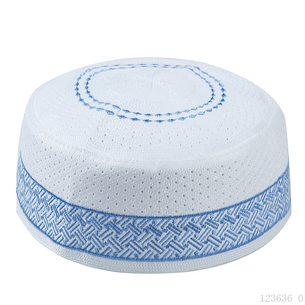 Chapeau de prière musulman pour hommes et garçons, bonnet islamique, couvre-chef de prière, chapeau brodé, cadeau pour le Ramadan et l'Aïd
