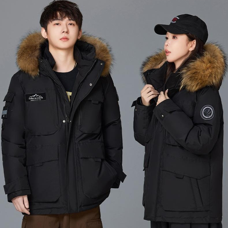 Nouveau hiver hommes à capuche col de fourrure manteaux en duvet de canard de haute qualité manteaux imperméables mode Parkas mâle décontracté chaud doudoune