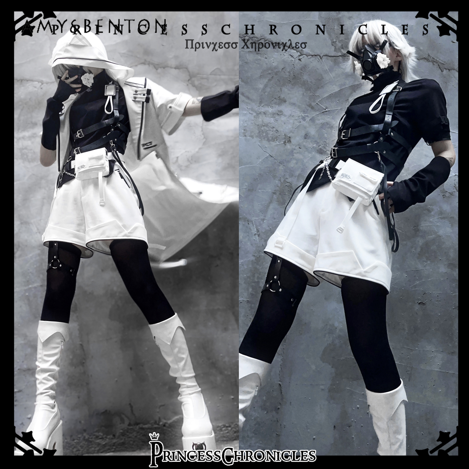 Ensemble de Cosplay Prince Lolita, sous-culture japonaise, Anime, oreilles de chat mignonnes, à capuche, col croisé, manteau Blazer, tenues de Style Goth Harajuku