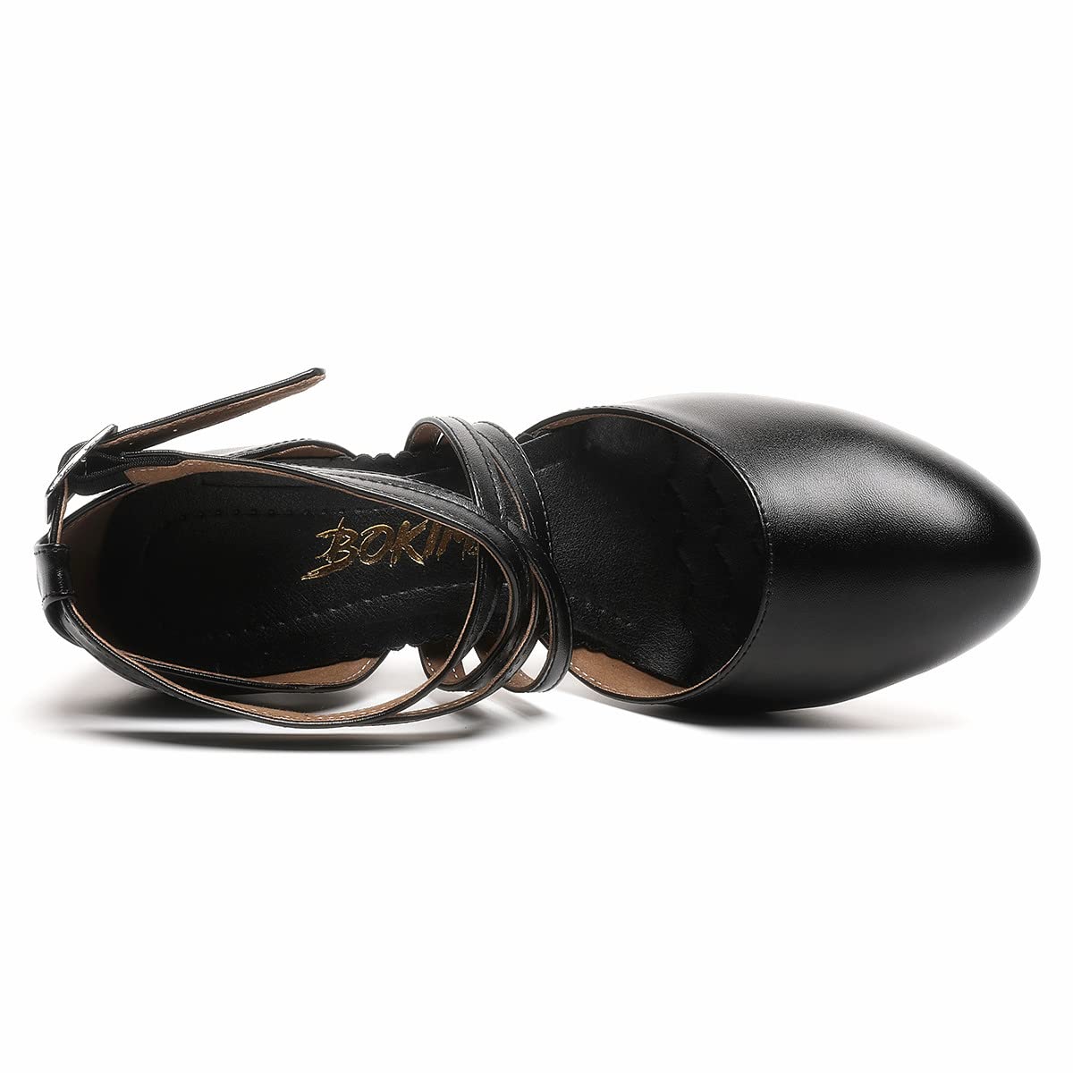 Chaussures Rick à lanières croisées pour femmes, escarpins coordonnants pour salsa, danse de salon latine, talons de mariage noirs