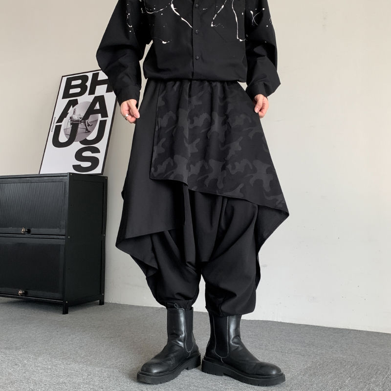 Mode samouraï Hakama pantalon hommes femmes unisexe Y2k noir pantalon à jambes larges Baggy japonais YY Harajuku foncé esthétique Streetwear