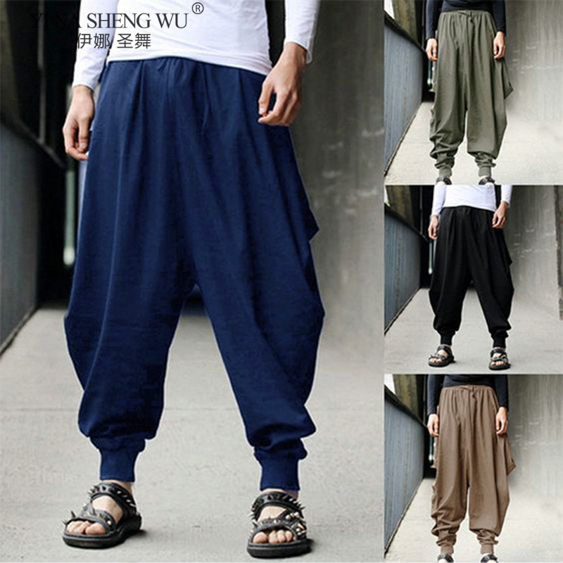 Hariamfjadt-Vêtements traditionnels chinois décontractés pour hommes, Costume de samouraï Hakama, Hip Hop, Rock, Nouvelle mode