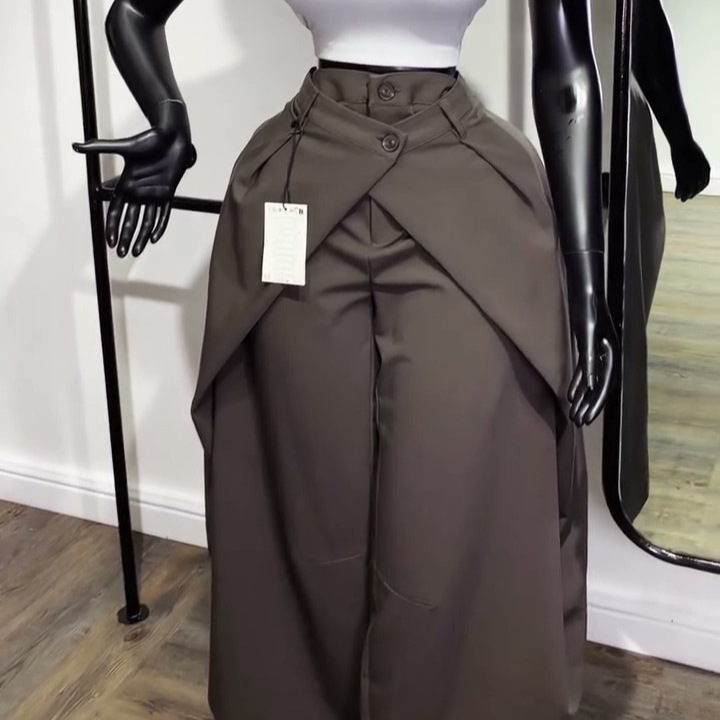 Pantalon large pour femme, coupe slim, taille haute, droit, style Y2K, streetwear élégant, décontracté, été 2026