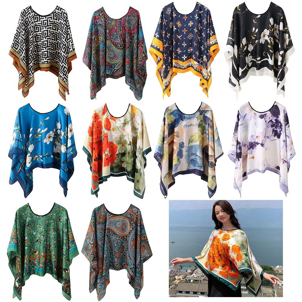 Châle en mousseline de soie imprimé pour femmes, nouvelle mode, différents Styles, Cape de plage fine, Cardigan