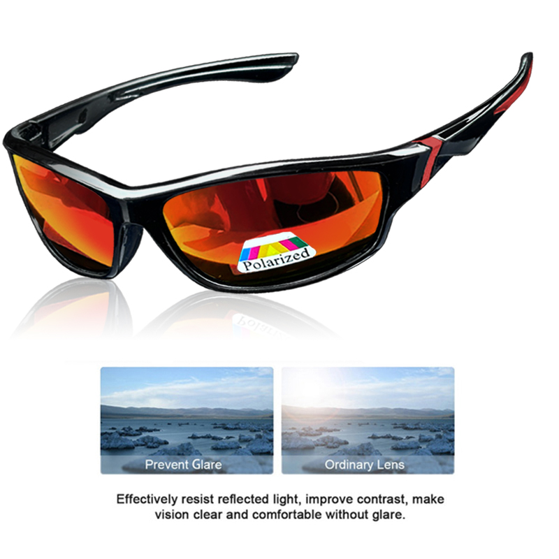 Lunettes de soleil polarisées pour hommes, lunettes de soleil de sport pour hommes: lunettes de soleil avec protection UV pour la pêche, la conduite, la course à pied, le cyclisme