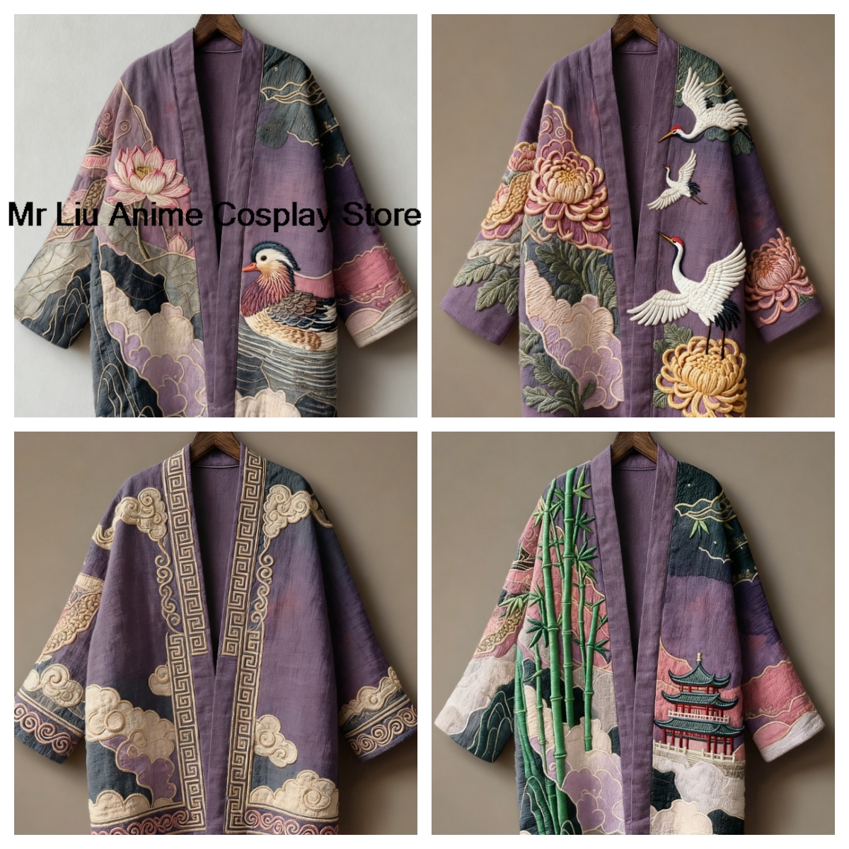 Kimono Cardigan pour Adulte, Veste Imprimée Vintage à Manches Courtes, Peignoir Yukata Haori, Chemise Décontractée Ample pour Homme, Manteau d'Extérieur