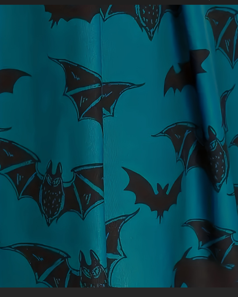 Robe pour femmes à la mode européenne et américaine avec imprimé chauve-souris, taille haute, style sling, robe grande taille