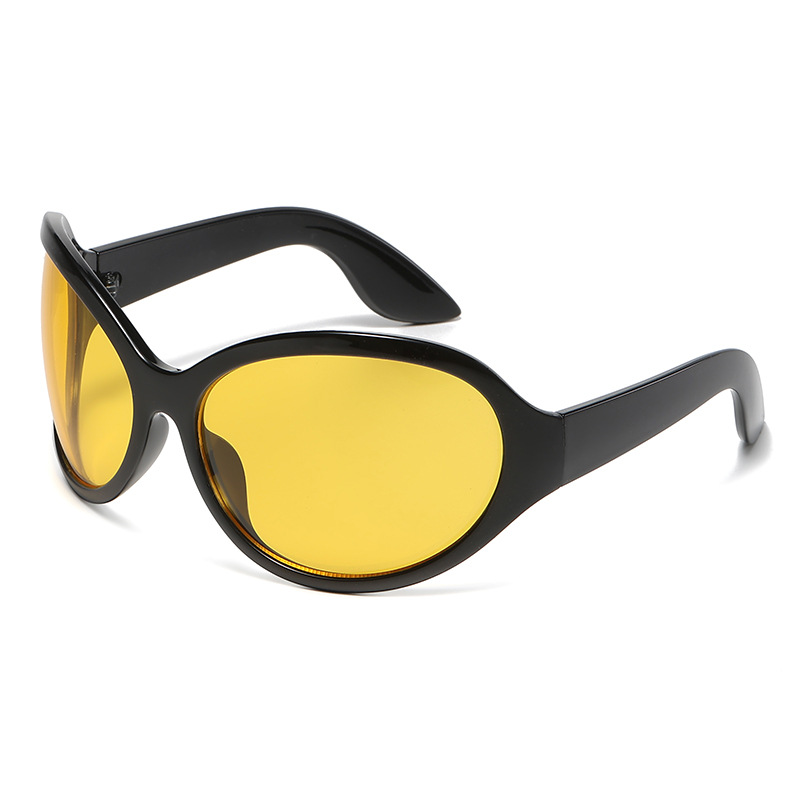 Lunettes de soleil rondes tendance, design haut de gamme, monture large, effet amincissant, unisexe, protection UV, 4012/2319