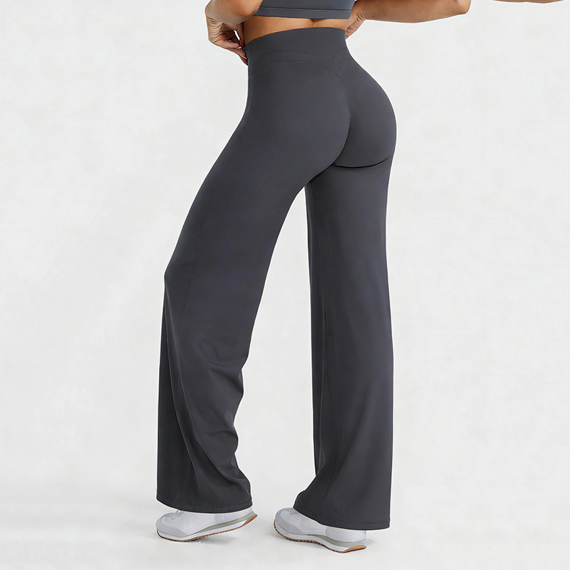 Leggings de sport et yoga taille haute évasés pour femme, sensation seconde peau, effet push-up fessier, pantalon large pour le sport, le Pilates et la course à pied
