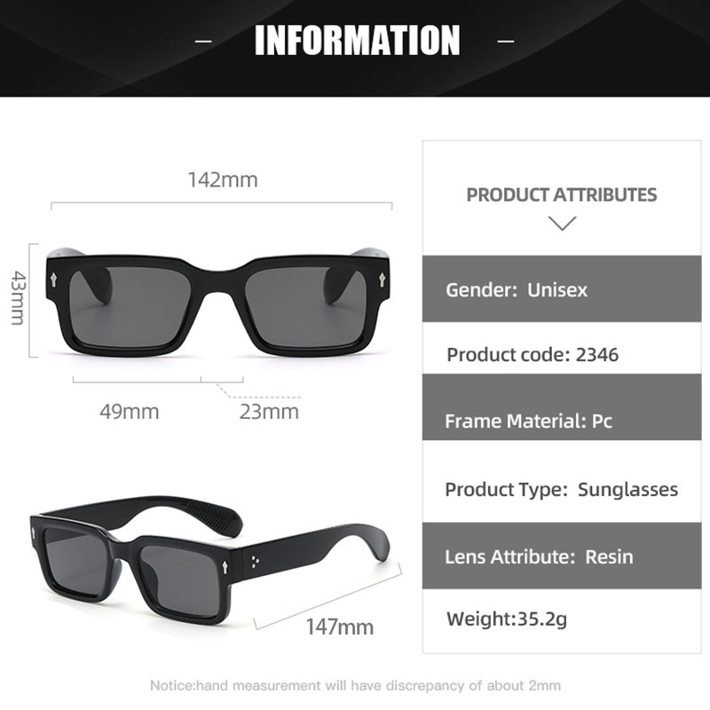 Lunettes de soleil simples et polyvalentes pour hommes et femmes, petit Rivet carré, conduite en plein air, Protection contre les ultraviolets, lunettes de soleil décontractées