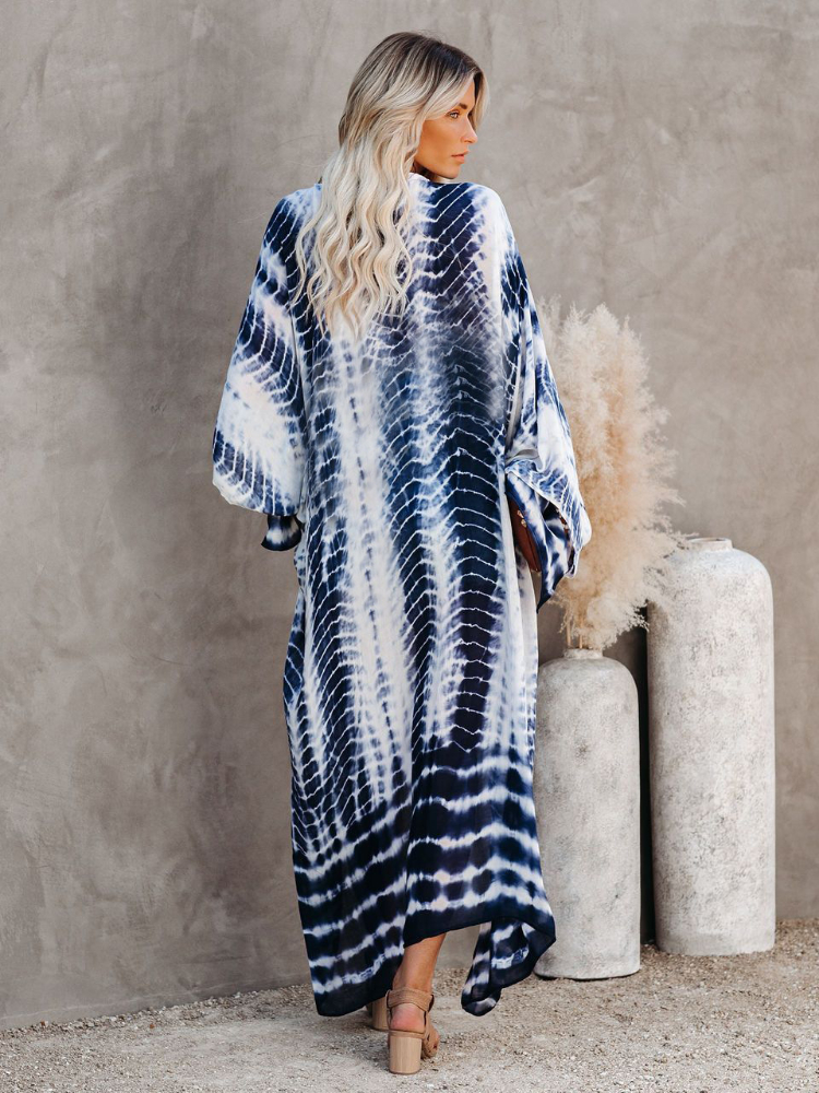 Robe kimono bohème à ceinture pour femmes, cover-up pour les maillots de bain, imprimé, cape, parbones, vêtements de plage, livraison directe