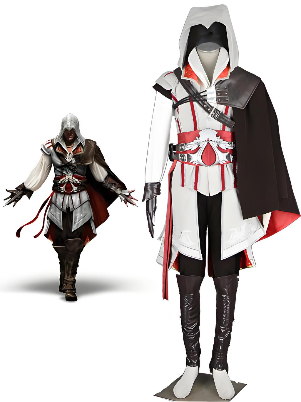 Costume de Cosplay Ezio Auditore da Firenze, tenue Assassin's Creed, ensemble complet pour Halloween, Costume de jeu de carnaval