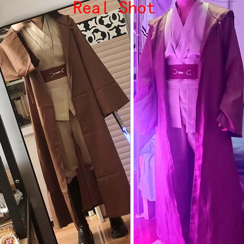 Obi Wan Kenobi Cosplay adulte hommes Robe à capuche Jedi chevalier tenues Laku tunique Costume Halloween Robe à capuche uniforme ensemble complet