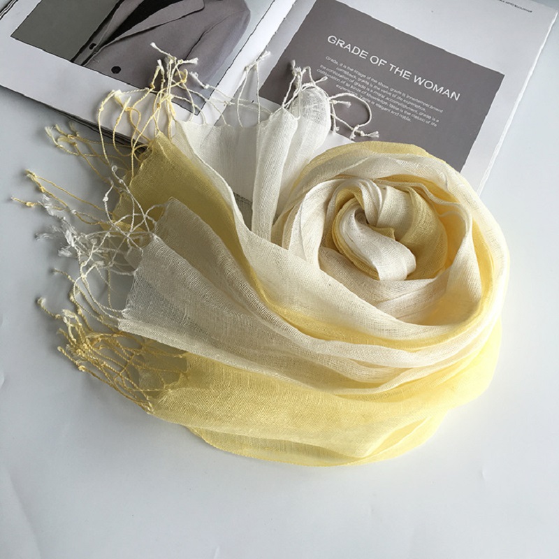 Écharpe pour femme en lin 100% à dégradé de couleurs printemps/été