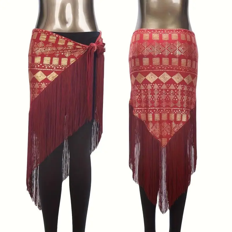 Nouvelle Écharpe Longue Élégante pour Femme, Style Rétro, à Pompons, Estampage Doré, Accessoire de Danse
