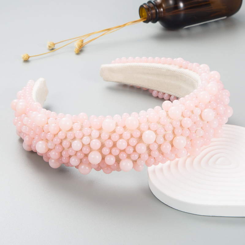Serre-têtes larges perlés pour femmes et filles, accessoires de mode mignons et colorés, bandeaux pour cheveux féminins, accessoires capillaires pour fêtes et usage quotidien