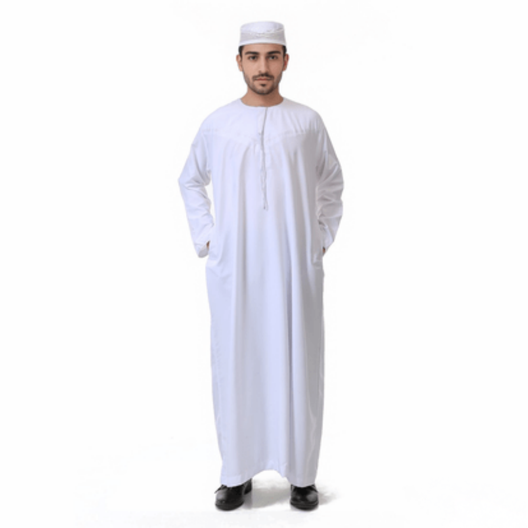 Robe arabe saoudienne à manches longues pour hommes, Robe musulmane du Ramadan pour hommes, vêtements islamiques du moyen-orient