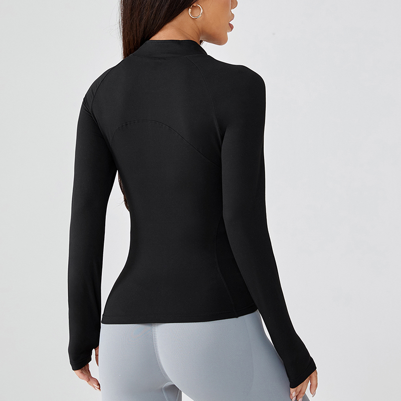 Vêtements de yoga pour femmes en automne veste à glissière haut de sport mince vêtements d'extérieur à manches longues entraînement de course professionnel et fitnes