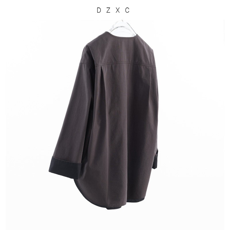 Simple mais haut de gamme~ Veste fine à manches longues en coton et soie, haut décontracté ample, nouveau style automne pour femmes