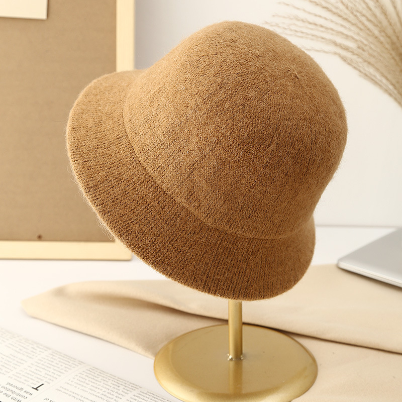 Chapeaux seau chauds en laine pour femmes, casquettes d'hiver solides pour garder au chaud, casquette de pêcheur rétro de haute qualité