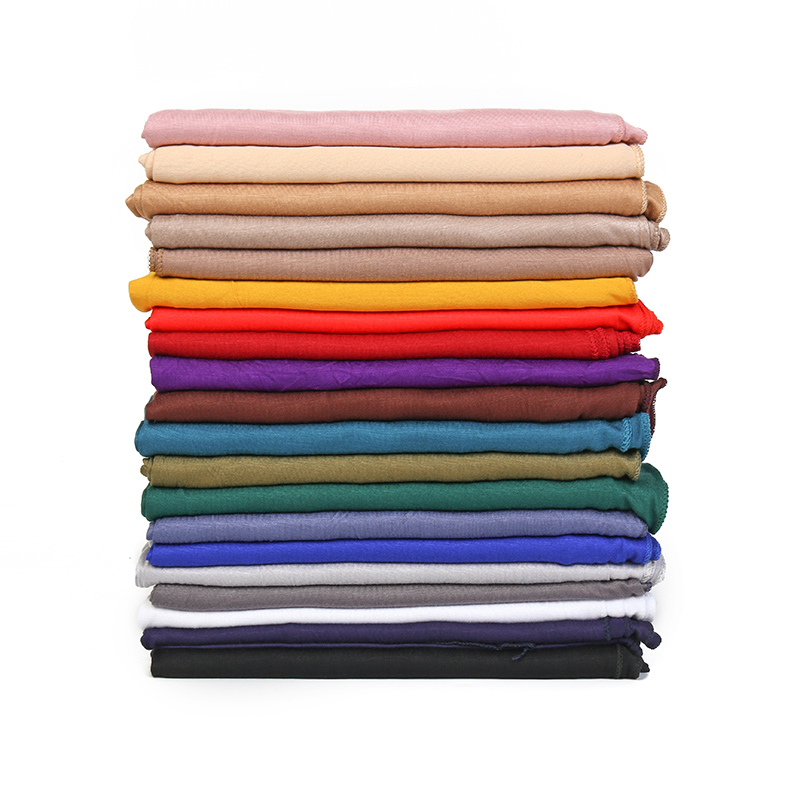 Écharpe Hijab en Jersey de coton Modal pour femmes, châle extensible, bandeau musulman uni, mode, couleur unie, Long silencieux 170x60cm